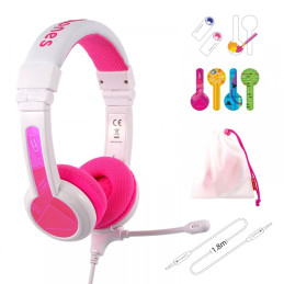 Wired headphones for kids BuddyPhones School+ (pink)