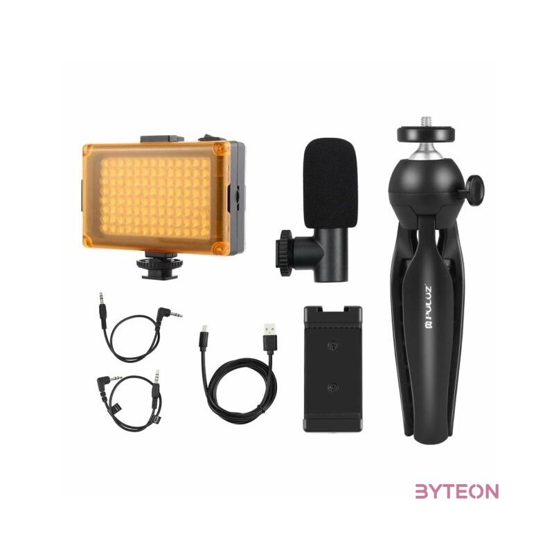 Puluz Live broadcast kit tripod mount  LED lamp  microphone  phone clamp