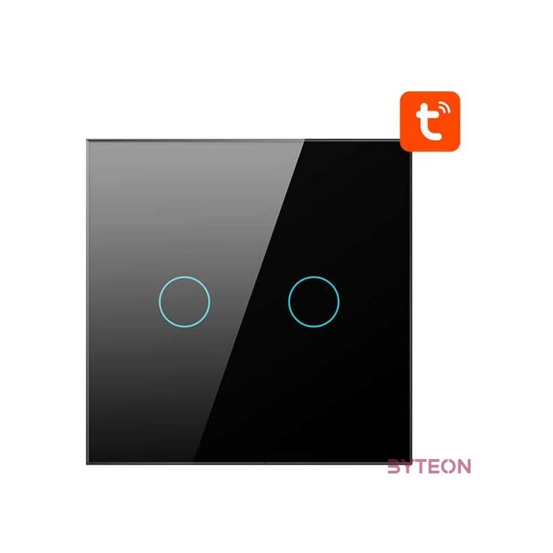 Smart Light Switch ZigBee Avatto ZTS02-EU-B2 2 Way TUYA (black)