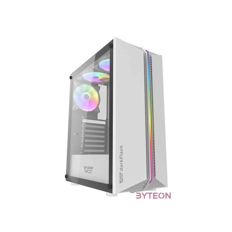 Darkflash DK151 Számítógépház LED  3 ventilátorral (fehér)