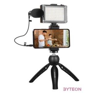 Puluz Live broadcast kit tripod mount  LED lamp  microphone  phone clamp
