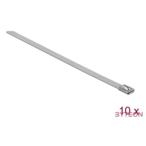 Delock Rozsdamentes Acél Kábelkötegek Hossza 300 x Szélesség 7,9 mm 10 db.
