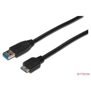 Digitus AK-300117-003-S USB kábel 0,25 M USB 3.2 Gen 1 (3.1 Gen 1) USB A Micro-USB B Fekete
