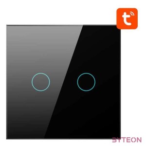 Smart Light Switch ZigBee Avatto ZTS02-EU-B2 2 Way TUYA (black)