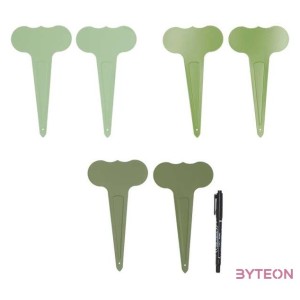 Fém zöld palántajelölő szett, 6 db-os