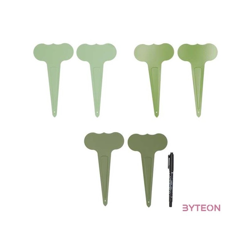 Fém zöld palántajelölő szett, 6 db-os