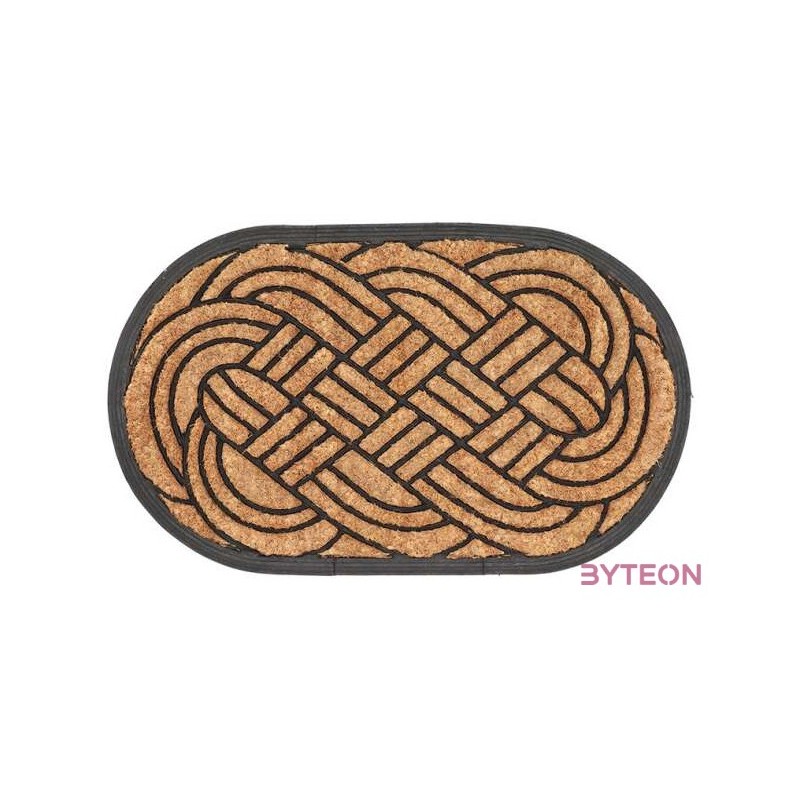 Szőtt mintás gumi és kókuszrost lábtörlő, 75 x 45 cm