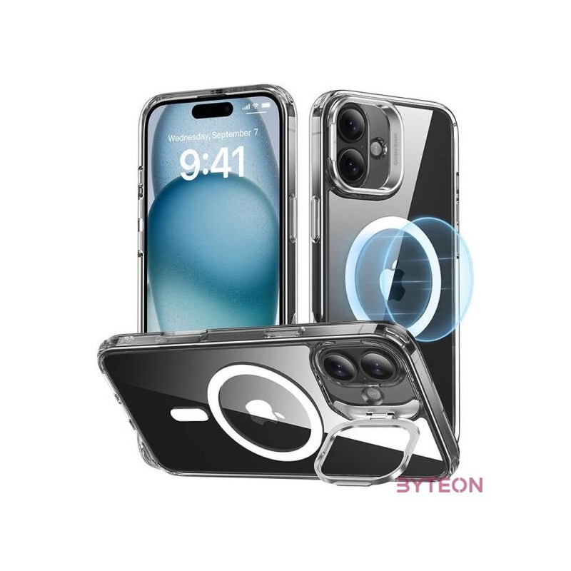 ESR Classic Hybrid (HaloLock) case with stand for iPhone 16 Plus (transparent)