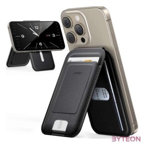 Magnetic wallet with stand function for iPhone MagSafe, Ugreen LP836, leather (black)