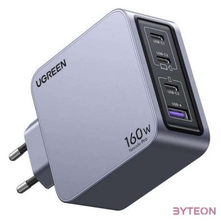 Ugreen Nexode Pro 160W wall charger, GaN, USB  3x USB-C (gray)