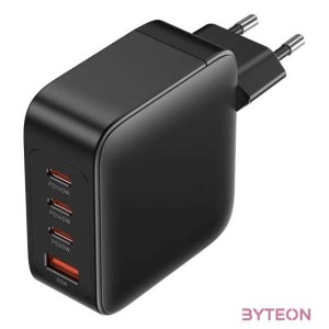 Wall charger, Vention, FEIB0-EU,  3xUSB-C, USB- A, 140W,140W,30W,18W, GaN (czarna)