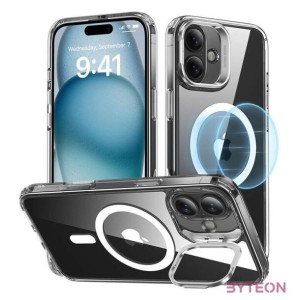 ESR Classic Hybrid (HaloLock) case with stand for iPhone 16 Plus (transparent)