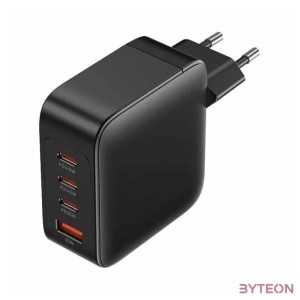 Wall charger, Vention, FEIB0-EU,  3xUSB-C, USB- A, 140W,140W,30W,18W, GaN (czarna)