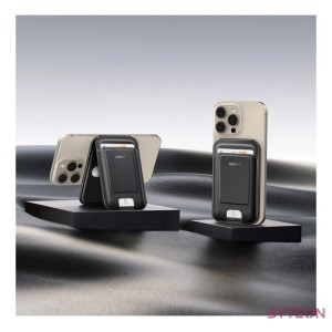 Magnetic wallet with stand function for iPhone MagSafe, Ugreen LP836, leather (black)