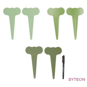 Fém zöld palántajelölő szett, 6 db-os