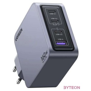 Ugreen Nexode Pro 160W wall charger, GaN, USB  3x USB-C (gray)