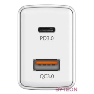 Genius PD-20AC 20W USB,Type-C fehér hálózati adapter