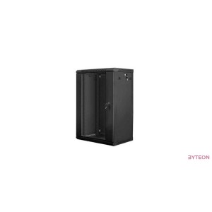 Lanberg 19'' fali rack szekrény 18U 600x450mm fekete (üvegajtó)