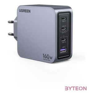 Ugreen Nexode Pro 160W wall charger, GaN, USB  3x USB-C (gray)