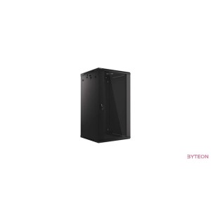 Lanberg 19'' fali rack szekrény 22U 600x600mm fekete (üvegajtó)