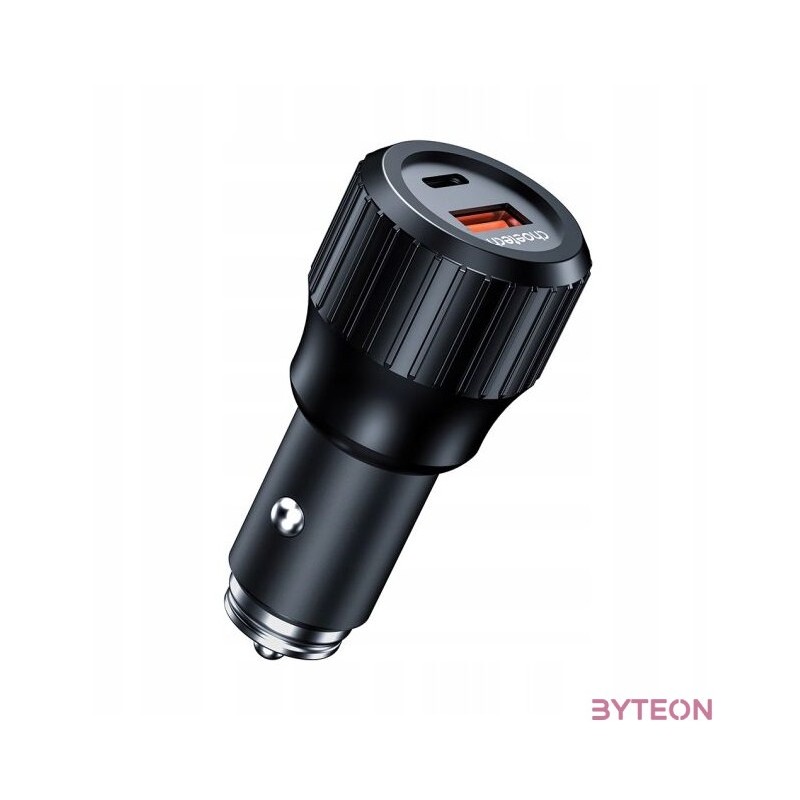 Choetech 63W Dual USB-C 45w  USB-A 18w gyors autós töltő (fekete)