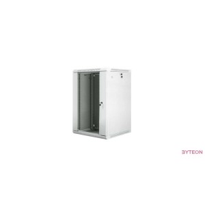 Lanberg 19'' fali rack szekrény 18U 600x600mm szürke (üvegajtó)