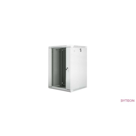 Lanberg 19'' fali rack szekrény 18U 600x600mm szürke (üvegajtó)
