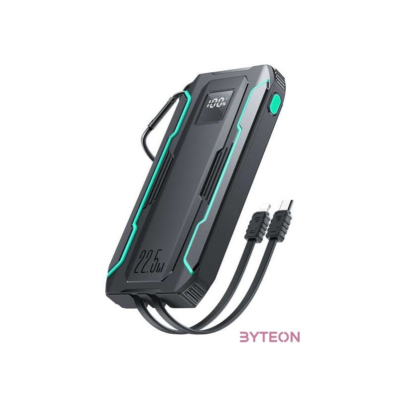 Powerbank Joyroom JR-L017 10000mAh, 22.5W, with Lightning  USB-C cable (black)
