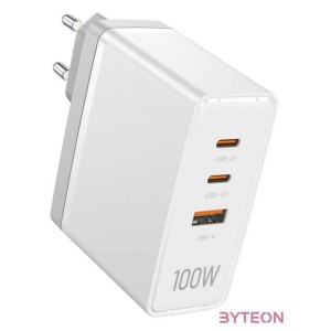 Wall charger, Vention, FEGW0-EU, 2xUSB-C, USB- A, 100W,100W,30W, GaN (white)