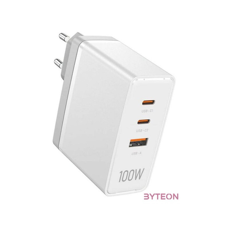 Wall charger, Vention, FEGW0-EU, 2xUSB-C, USB- A, 100W,100W,30W, GaN (white)
