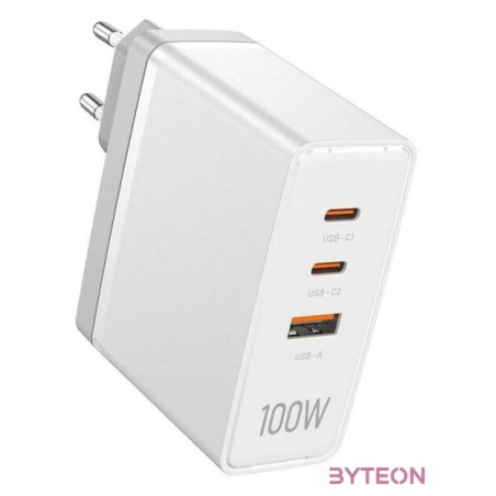 Wall charger, Vention, FEGW0-EU, 2xUSB-C, USB- A, 100W,100W,30W, GaN (white)