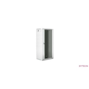 Lanberg 19'' fali rack szekrény 27U 600x450mm szürke (üvegajtó)