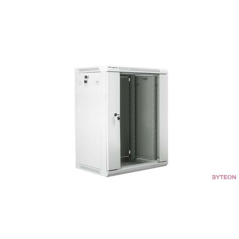 Lanberg 19'' fali rack szekrény 15U 600x450mm szürke (üvegajtó)