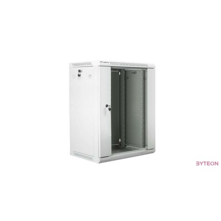 Lanberg 19'' fali rack szekrény 15U 600x450mm szürke (üvegajtó)