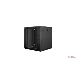Lanberg 19'' fali rack szekrény 12U 600x600mm fekete (üvegajtó)