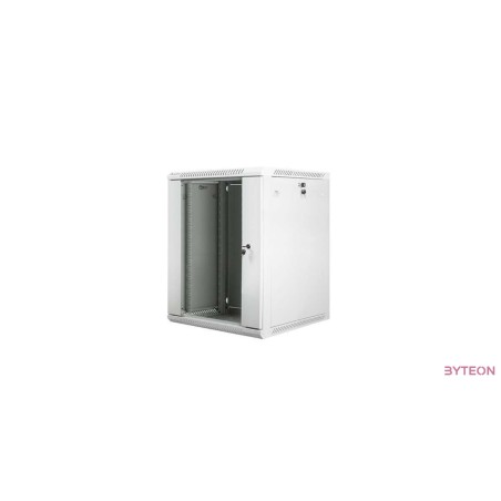 Lanberg 19'' fali rack szekrény 15U 600x600mm szürke (üvegajtó)