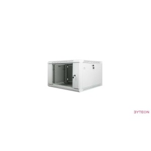 Lanberg 19'' fali rack szekrény 6U 600x600mm szürke (üvegajtó)