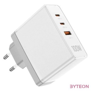 Wall charger, Vention, FEGW0-EU, 2xUSB-C, USB- A, 100W,100W,30W, GaN (white)
