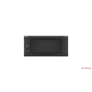 Lanberg 19'' fali rack szekrény 4U 600x450mm fekete (üvegajtó)