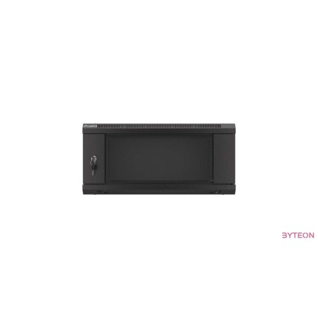 Lanberg 19'' fali rack szekrény 4U 600x450mm fekete (üvegajtó)