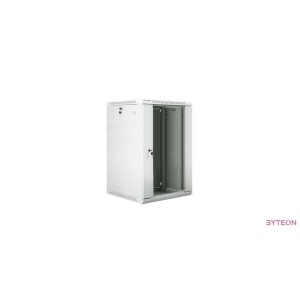 Lanberg 19'' fali rack szekrény 18U 600x600mm szürke (üvegajtó)
