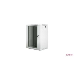 Lanberg 19'' fali rack szekrény 15U 600x450mm szürke (üvegajtó)