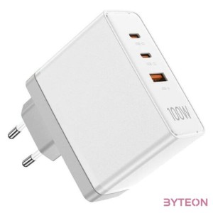 Wall charger, Vention, FEGW0-EU, 2xUSB-C, USB- A, 100W,100W,30W, GaN (white)