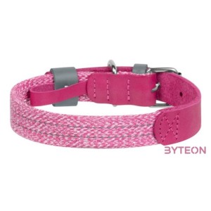 Classic Dog collar with QR code Waudog size L pink