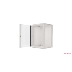 Lanberg 19'' fali rack szekrény 18U 600x600mm szürke (üvegajtó)