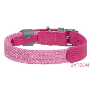 Classic Dog collar with QR code Waudog size L pink