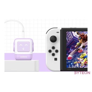 Wall charger Ugreen Nexode RG (Robot GaN), 2x USB-C  USB, 65W (purple)