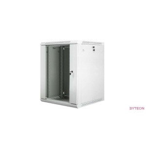 Lanberg 19'' fali rack szekrény 15U 600x600mm szürke (üvegajtó)