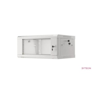 Lanberg 19'' fali rack szekrény 4U 600x450mm szürke (üvegajtó)