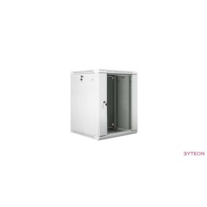 Lanberg 19'' fali rack szekrény 15U 600x600mm szürke (üvegajtó)